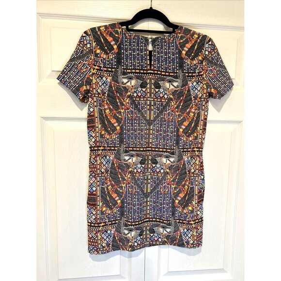 Mara Hoffman Womens Shift Dress XS Camel Print Geometric Colorful Bright Bodycon - Picture 3 of 11